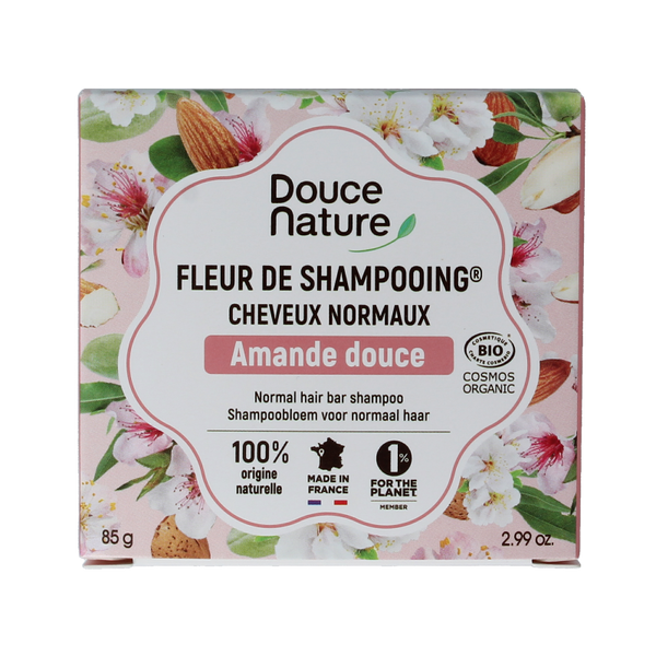 Douce Nature Shampoo bar normaal haar met zoete amandel bio 85 Gram