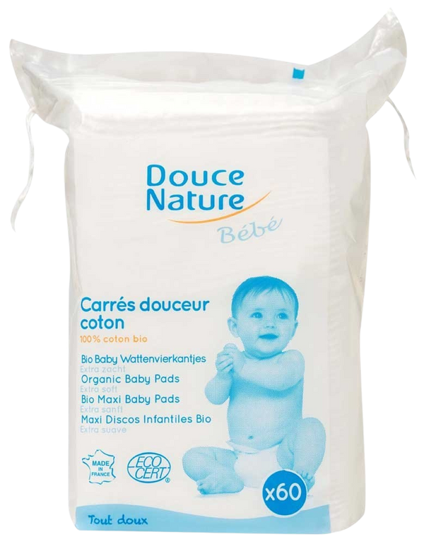 Douce Nature Baby wattenvierkantjes bio 60.00 Stuks