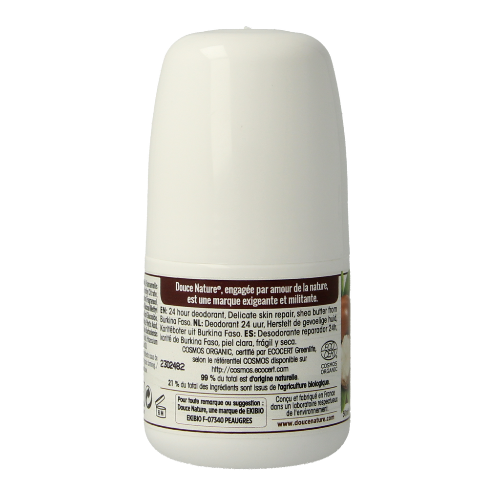 Douce Nature Deodorant roll on met karite sheabutter 24h bio 50.00 Milliliter