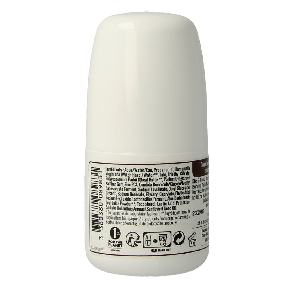 Douce Nature Deodorant roll on met karite sheabutter 24h bio 50.00 Milliliter