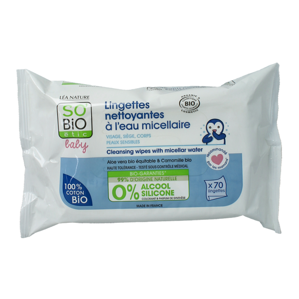 So Bio Etic Baby wipes micellair 70 Stuks