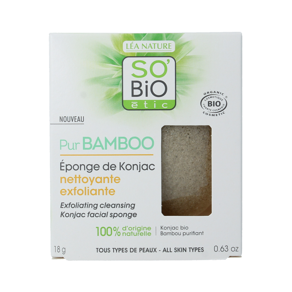 So Bio Etic Bamboo konjac sponge 1.00 Stuks