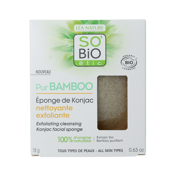 So Bio Etic Bamboo konjac sponge 1.00 Stuks