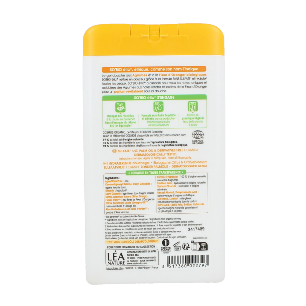 So Bio Etic Showergel citroen orange blossom 450.00 Milliliter