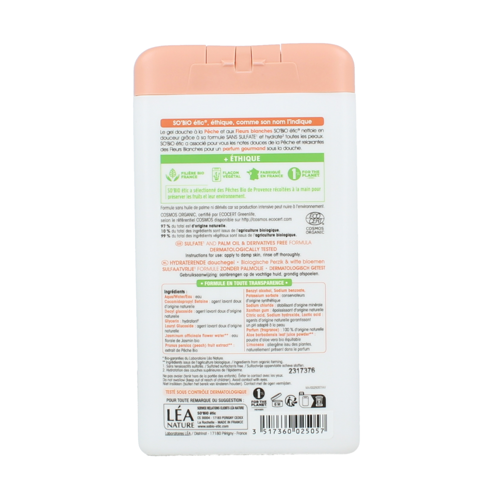 So Bio Etic Showergel peach & white flowers bio 450.00 Milliliter