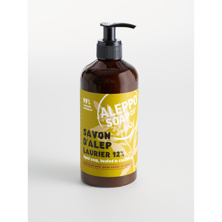 Aleppo Soap Co Zeep 12% laurier met pomp 500.00 Milliliter