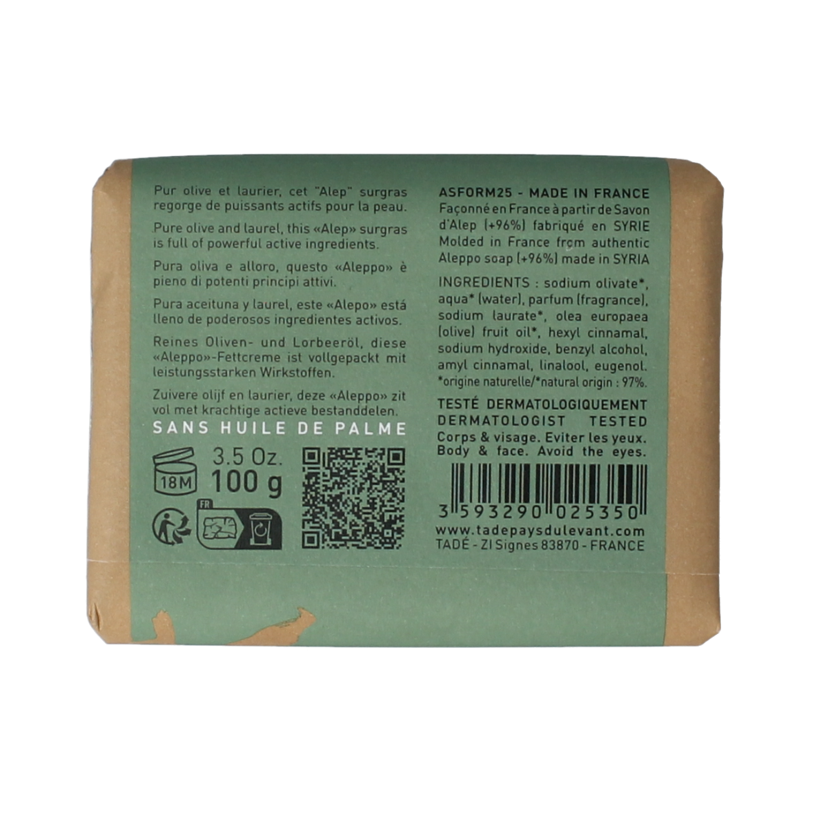 Aleppo Soap Co Jasmijn zeep 100.00 Gram