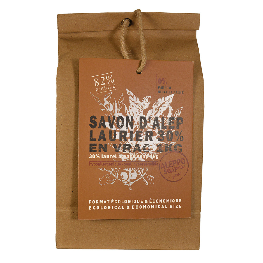 Aleppo Soap Co Zeep 30% laurier stukken 1.00 Kilogram