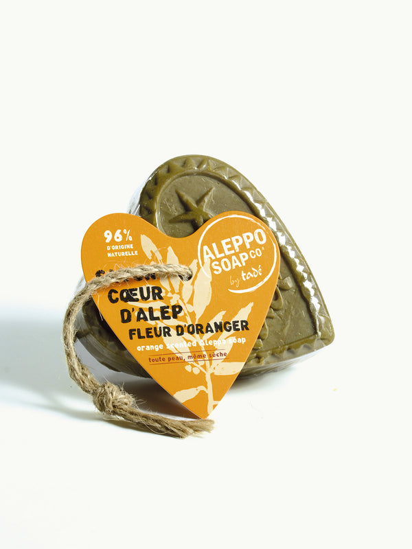 Aleppo Soap Co Savon d'Alep hart fleur de oranger met touw 150.00 Gram