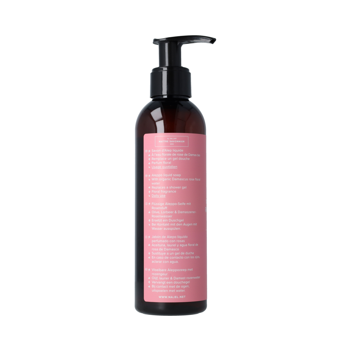 Najel Aleppo Zeep liquid Damascus pompfles 200.00 Milliliter