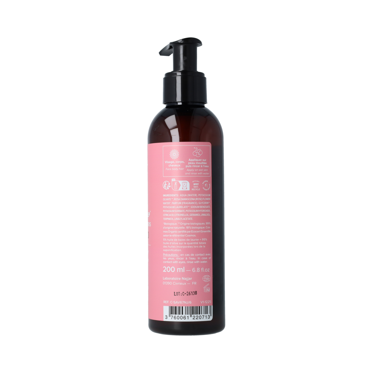 Najel Aleppo Zeep liquid Damascus pompfles 200.00 Milliliter