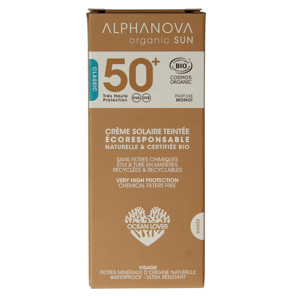 Alphanova Sun Sun bio tinted sunscreen cream golden SPF50+ 50.00 Gram