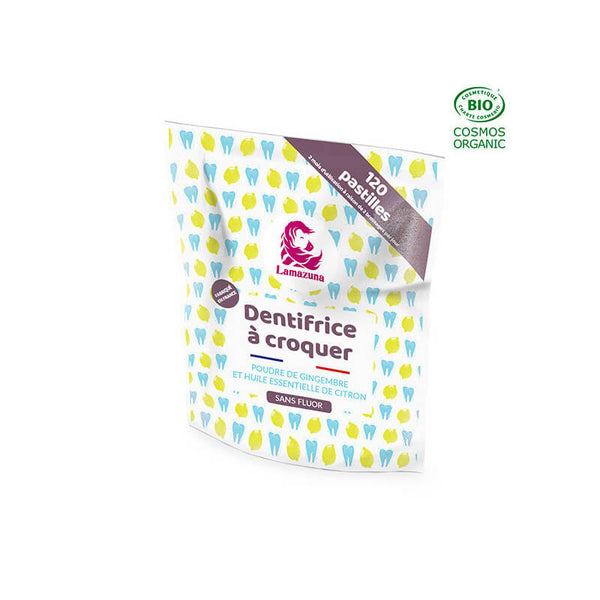 Lamazuna Toothpaste tabs ginger lemon bio 30 Gram