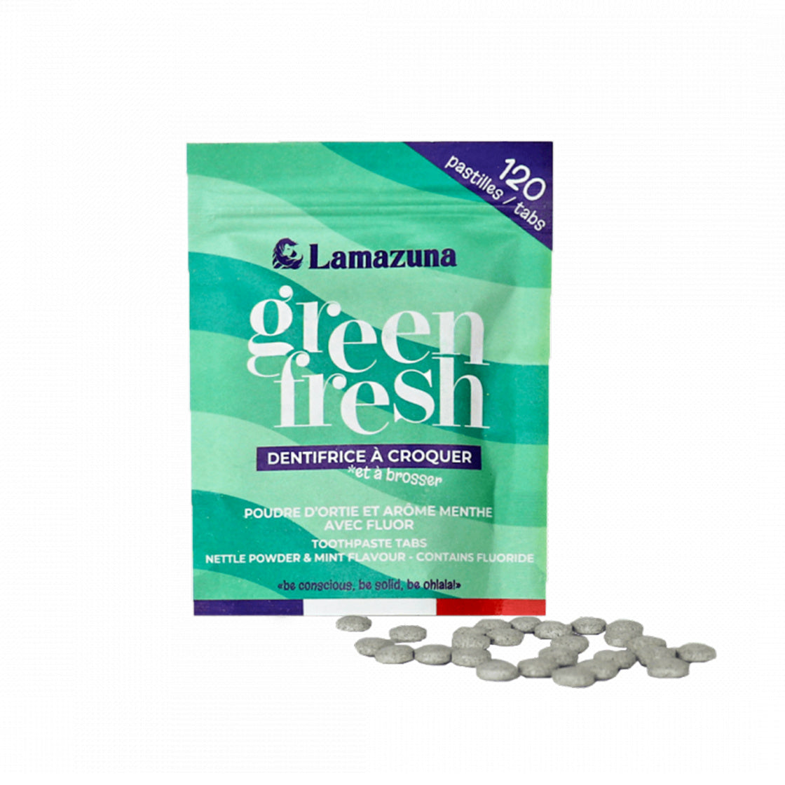 Lamazuna Toothpaste tablets greenfresh nettle mint bio 30.00 Gram