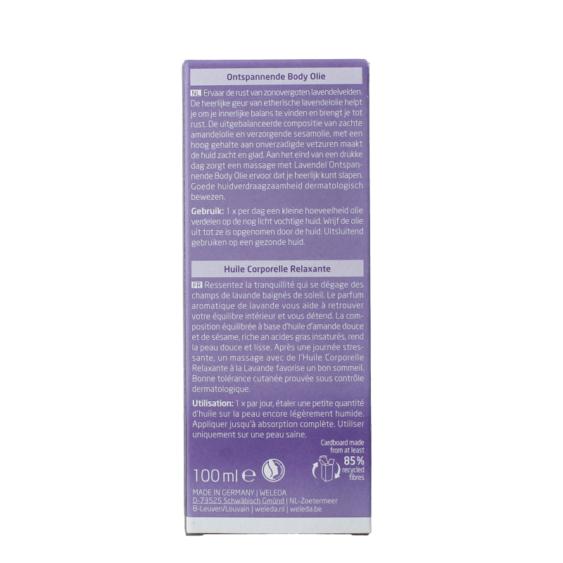 Weleda Lavendel ontspannende body olie 100 Milliliter