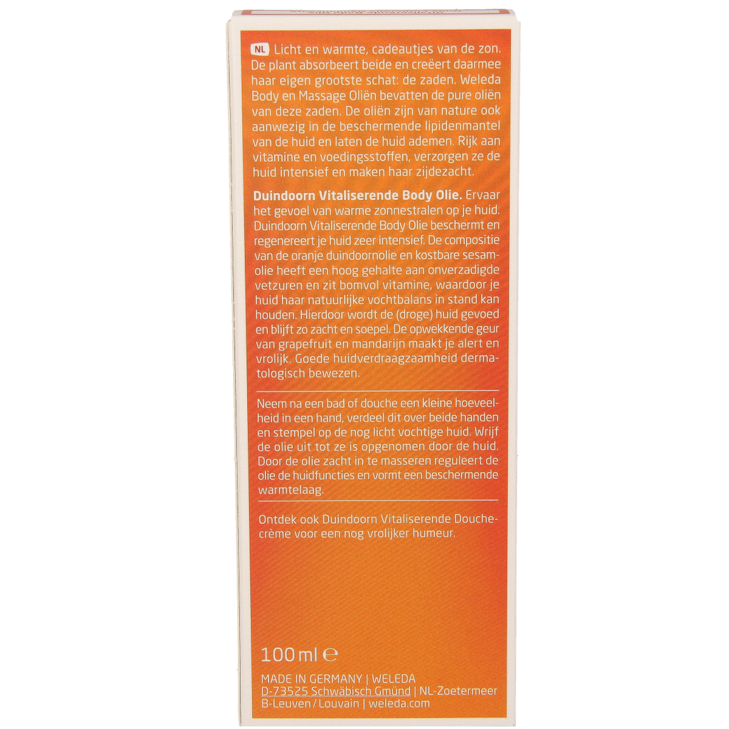 Weleda Duindoorn vitaliserende body olie 100.00 Milliliter