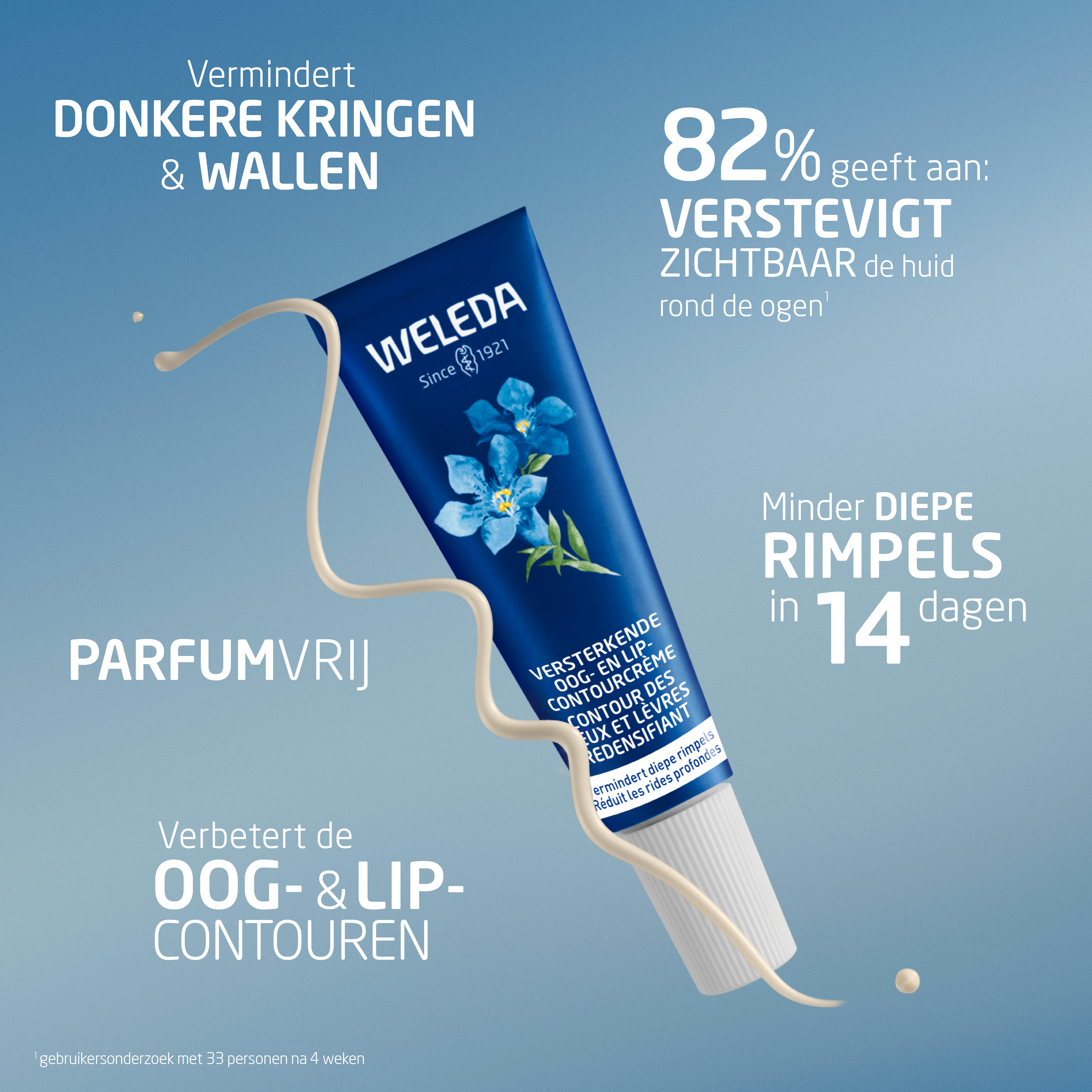 Weleda Blauwe gentaan & edelweiss oog en lipcontourcreme 10 Milliliter