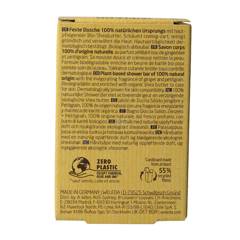 Weleda Shower bar ginger + petitgrain 75.00 Gram