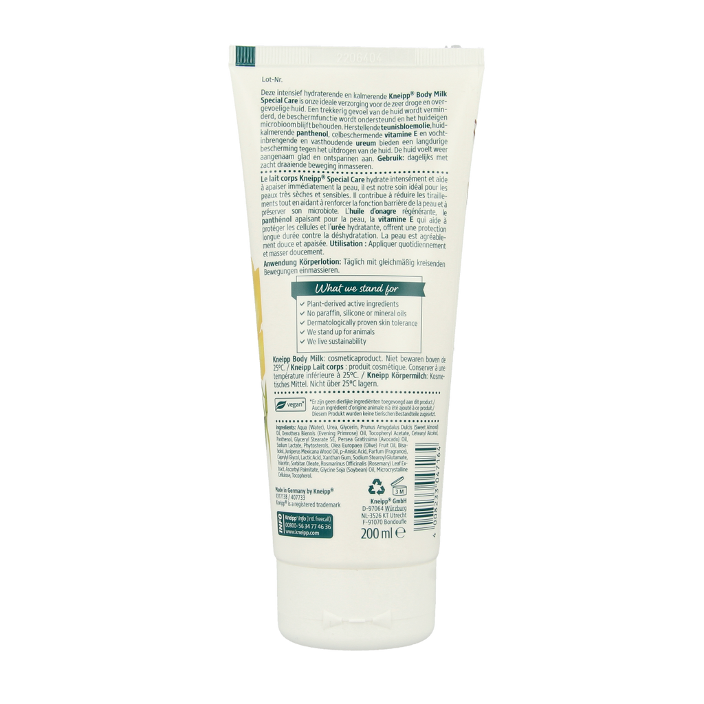 Kneipp Special care body milk +10% ureum teunisbloem 200.00 Milliliter