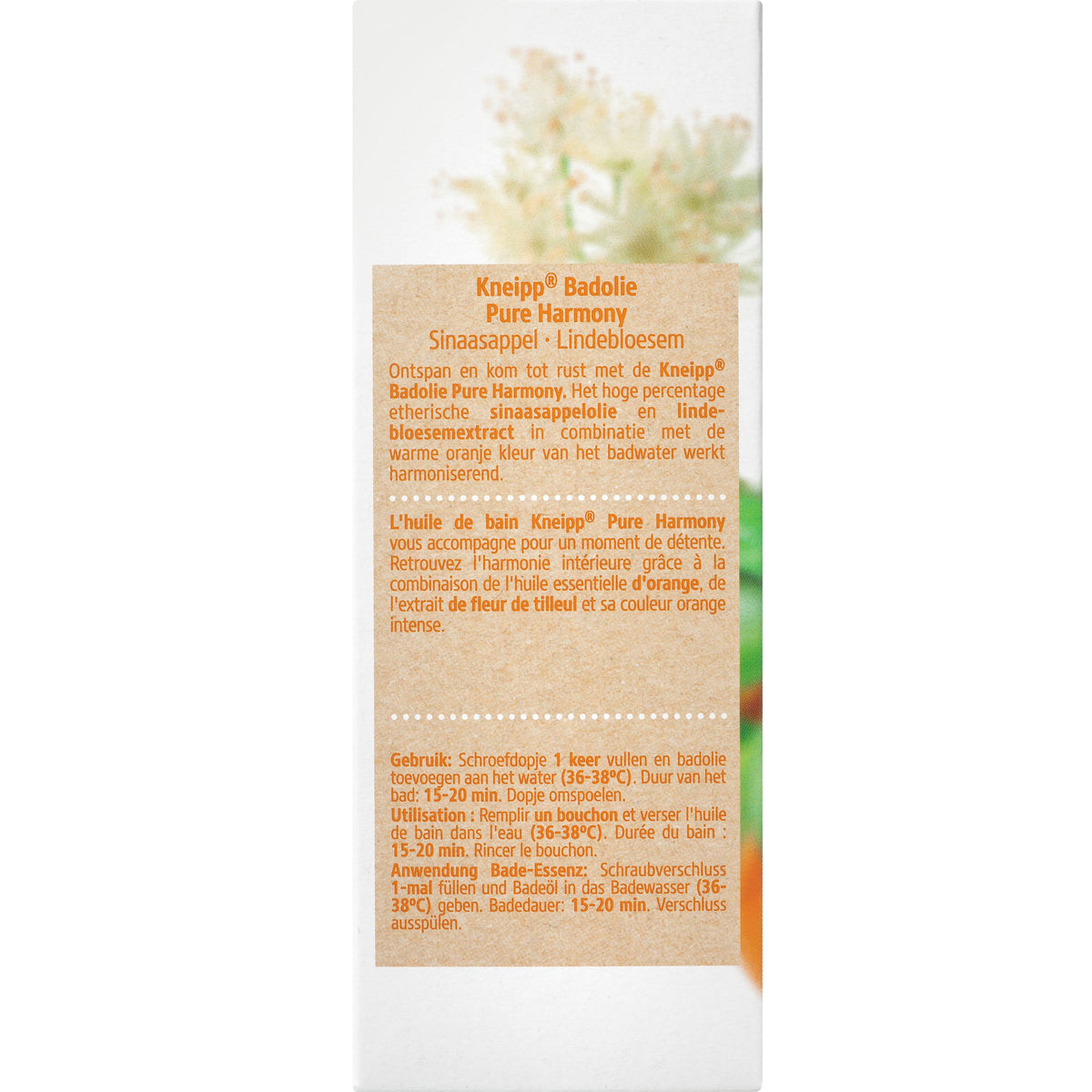 Kneipp Pure harmony badolie oranje lindebloesem 100.00 Milliliter