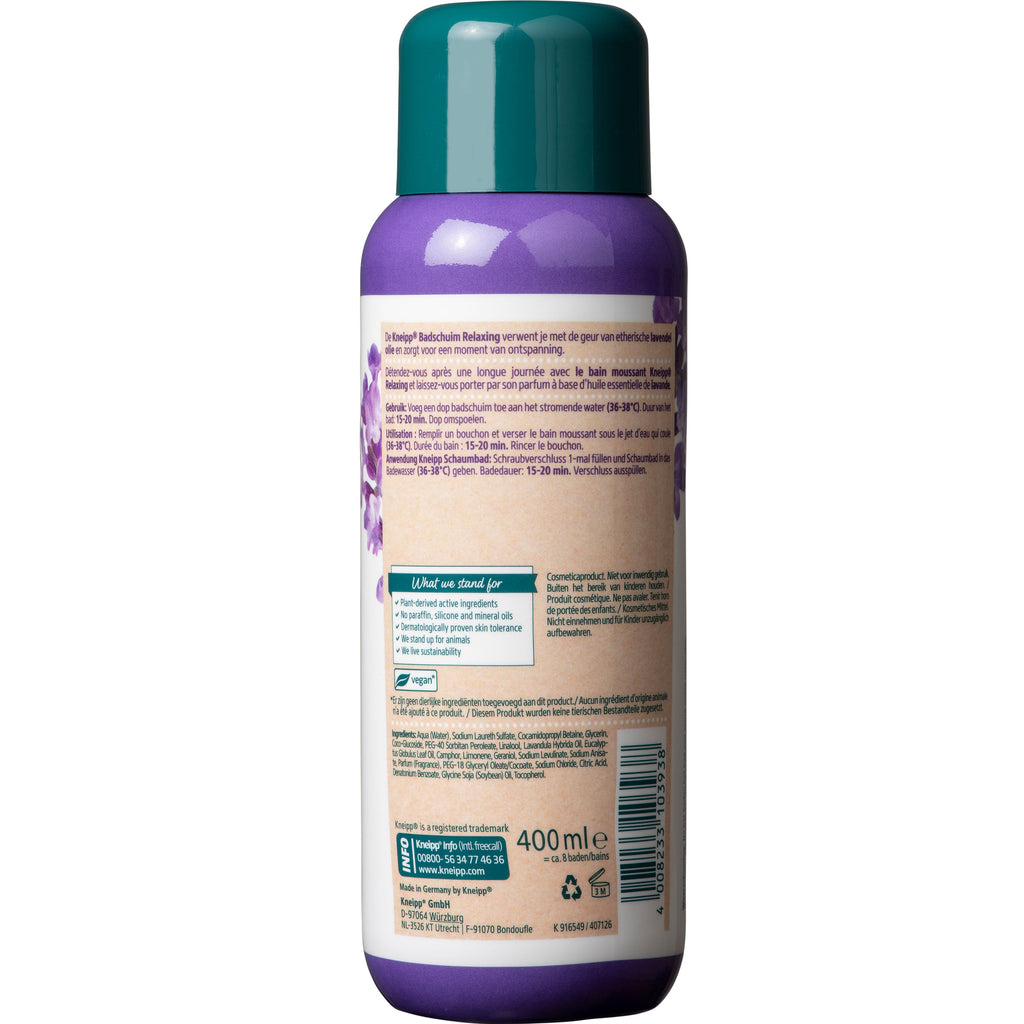 Kneipp Relaxing badschuim lavendel 400.00 Milliliter