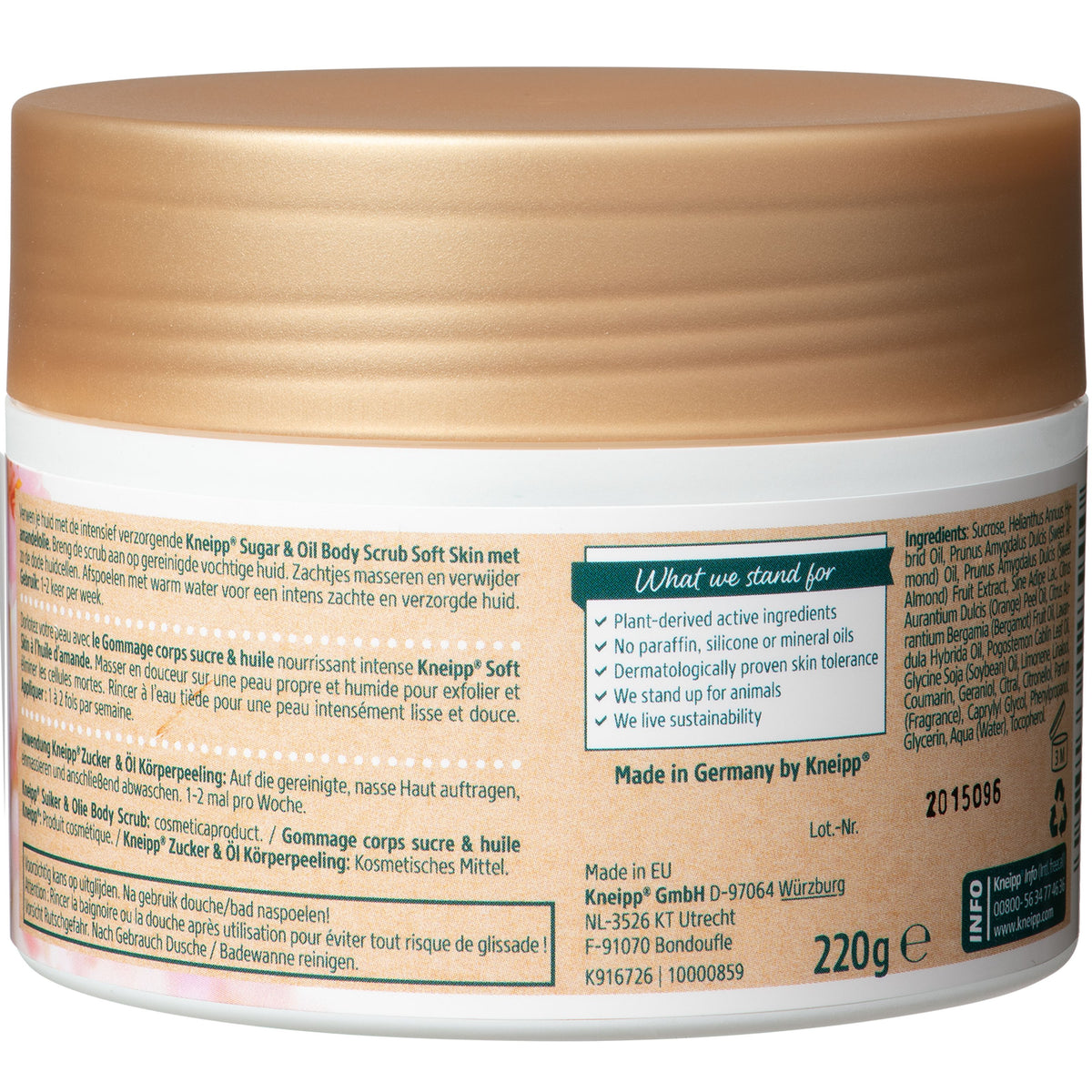 Kneipp Soft skin sugar & oil body scrub amandelolie 220.00 Gram