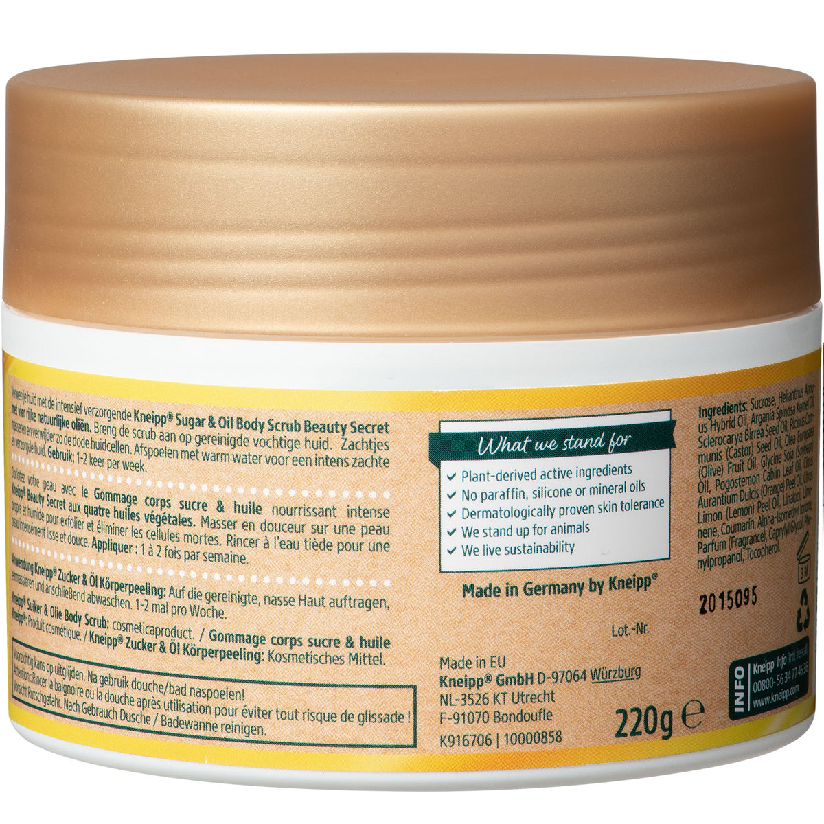 Kneipp Beauty secret body scrub sugar & oil 220.00 Gram