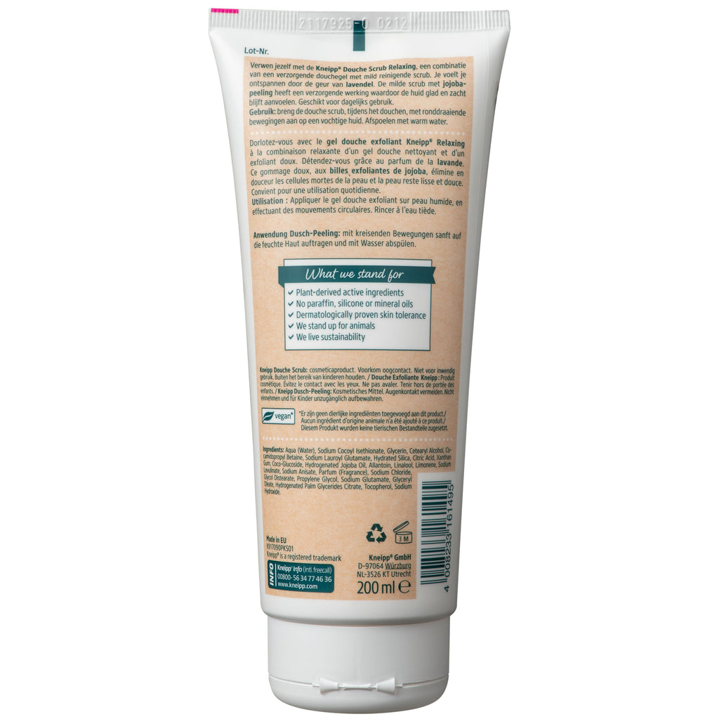 Kneipp Relaxing douche scrub lavendel en jojoba peeling 200.00 Milliliter