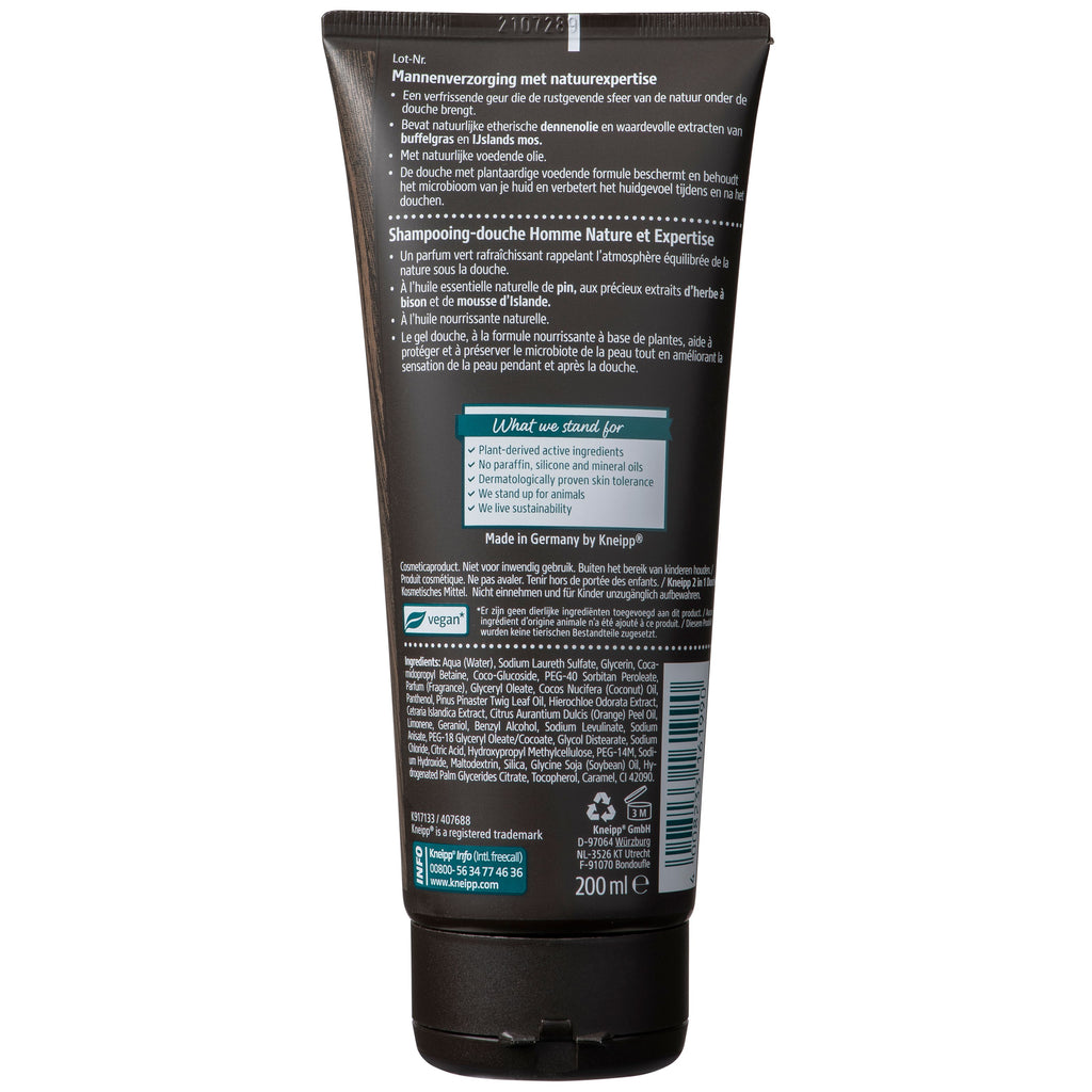 Kneipp Men body & hair 2-in-1 douche nature feeling 200.00 Milliliter