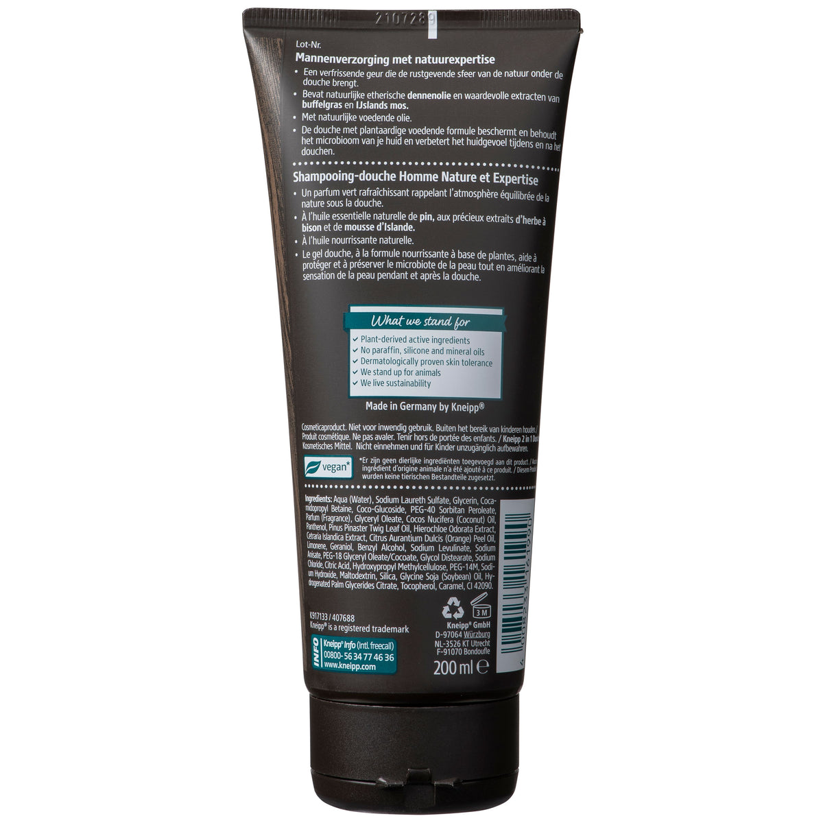 Kneipp Men body & hair 2-in-1 douche nature feeling 200.00 Milliliter