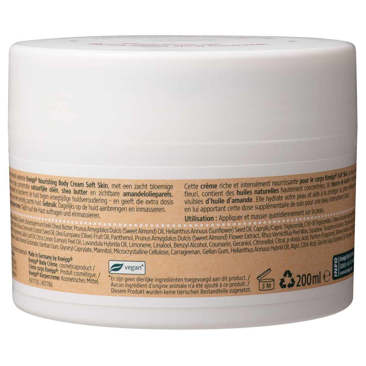 Kneipp Soft skin nourishing body cream almond oil 200.00 Milliliter