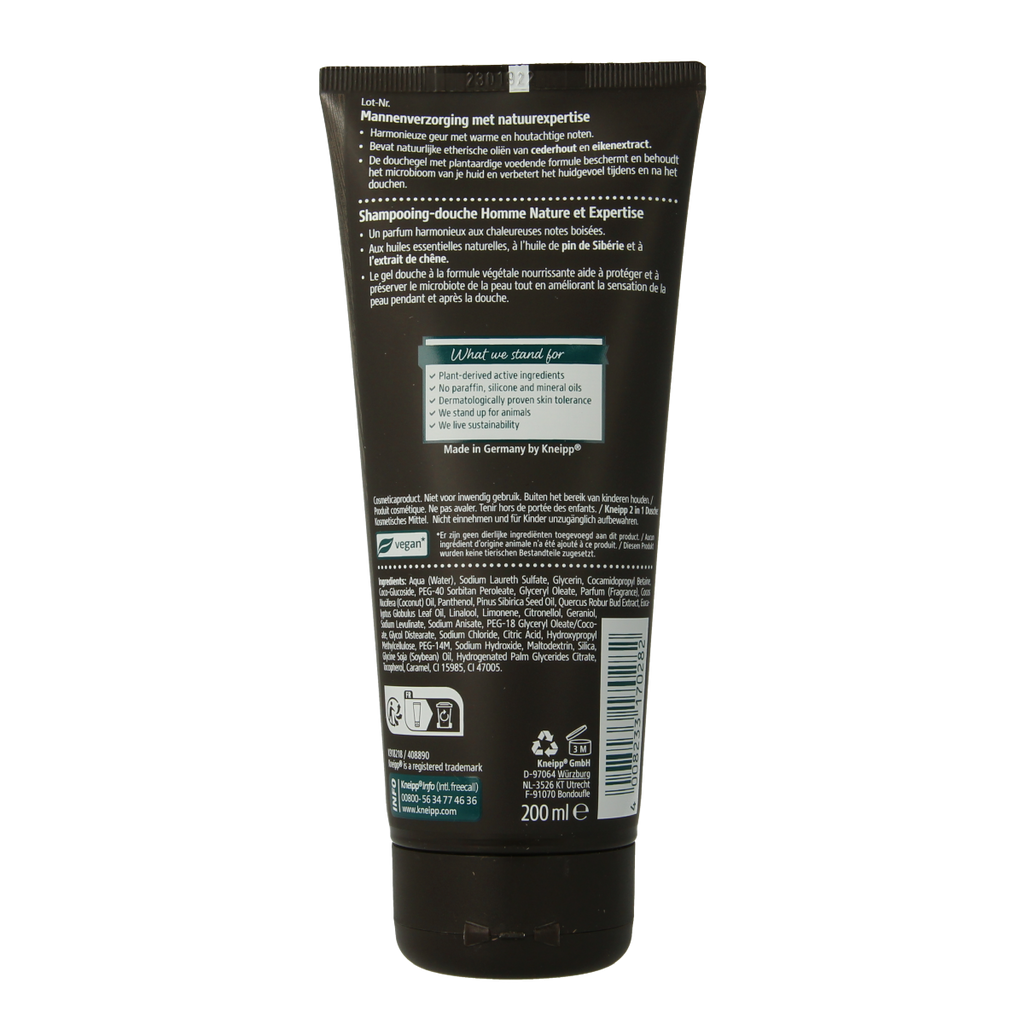 Kneipp Men body & hair 2-in-1 douche warm woods 200.00 Milliliter