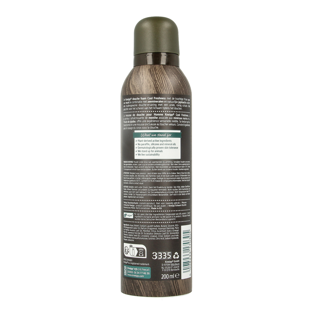Kneipp Men douche foam cool freshness cool mint zeeminera 200.00 Milliliter