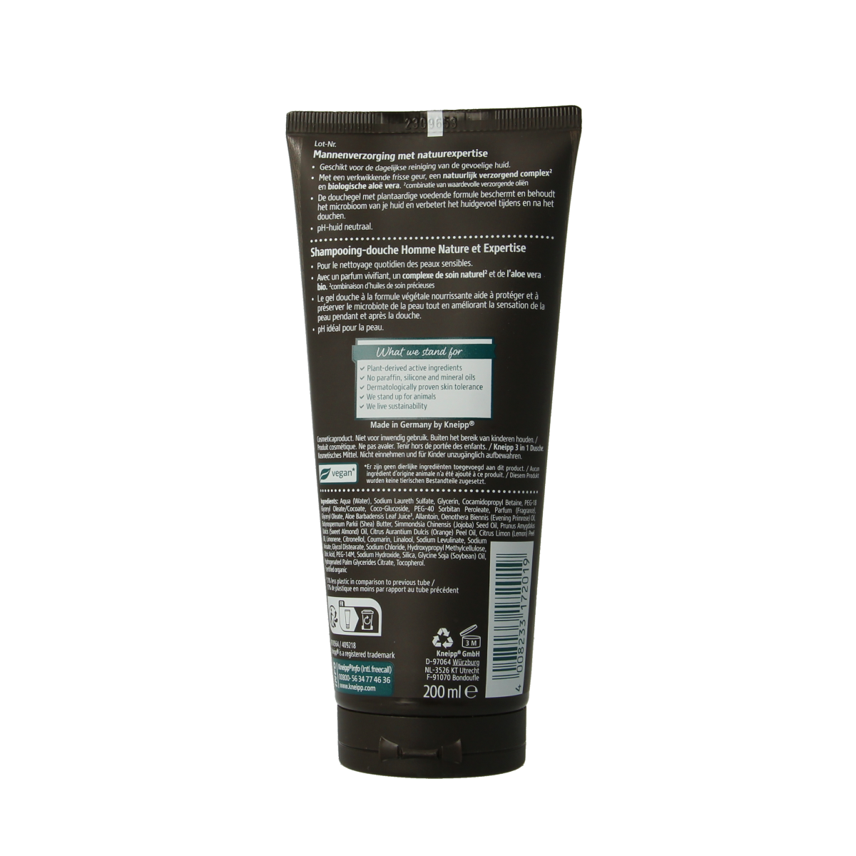 Kneipp Men douche 3 in 1 fresh & sensitive 200.00 Milliliter