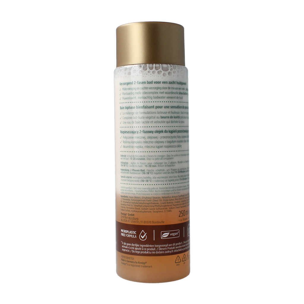 Kneipp 2-fasen oil & milk bad shea & rice milk 250.00 Milliliter