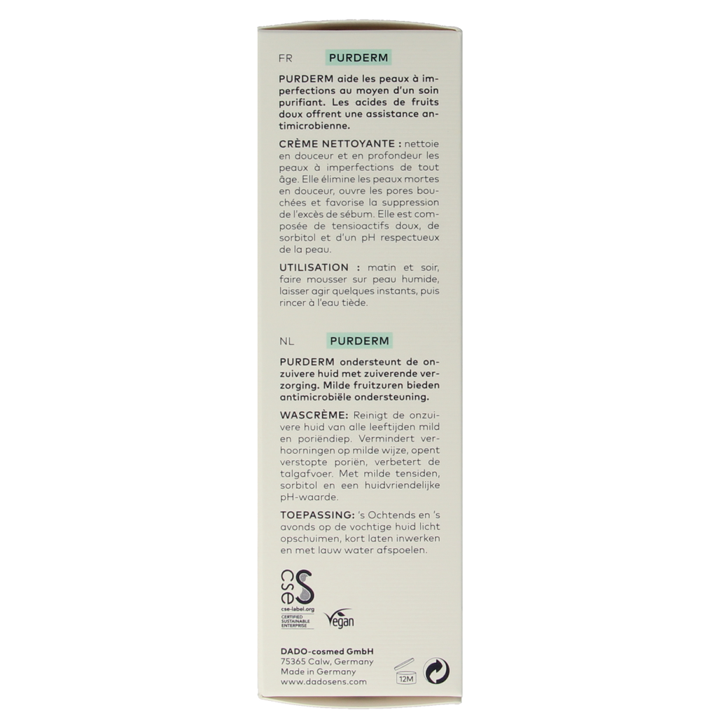 Dado Sens Purderm creamy cleanser bio 100.00 Milliliter