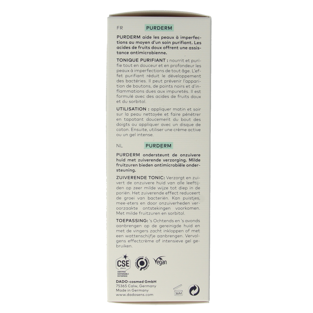 Dado Sens Purderm cleansing tonic bio 150.00 Milliliter