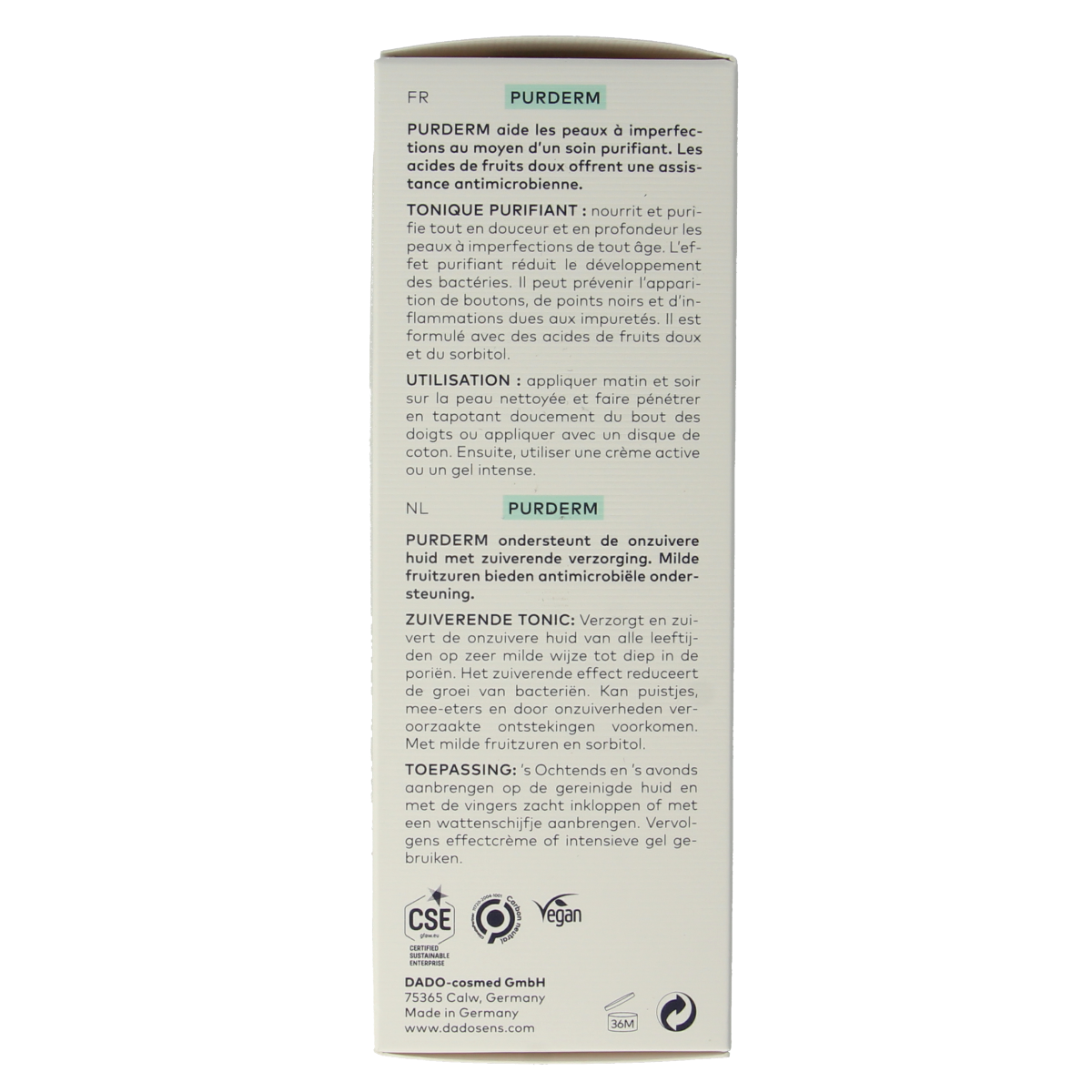 Dado Sens Purderm cleansing tonic bio 150.00 Milliliter