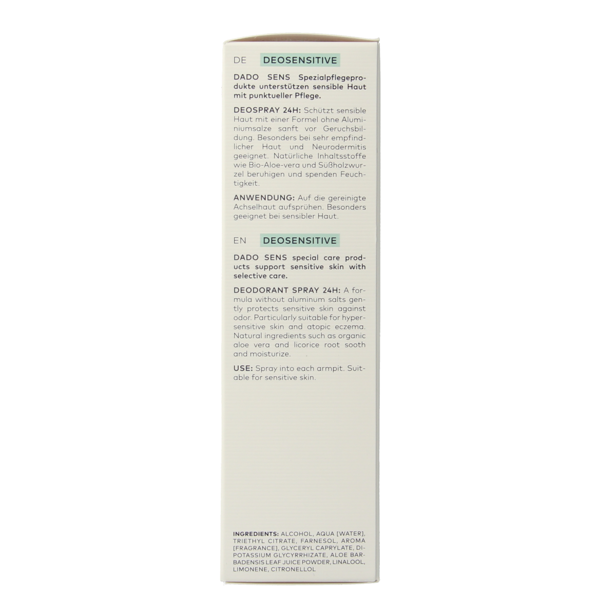Dado Sens Deosensitive deodorant spray bio 75.00 Milliliter