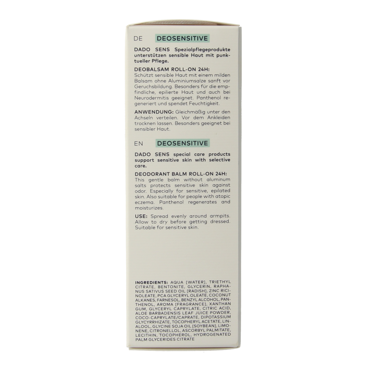 Dado Sens Deosensitive deodorant balm bio 50.00 Milliliter