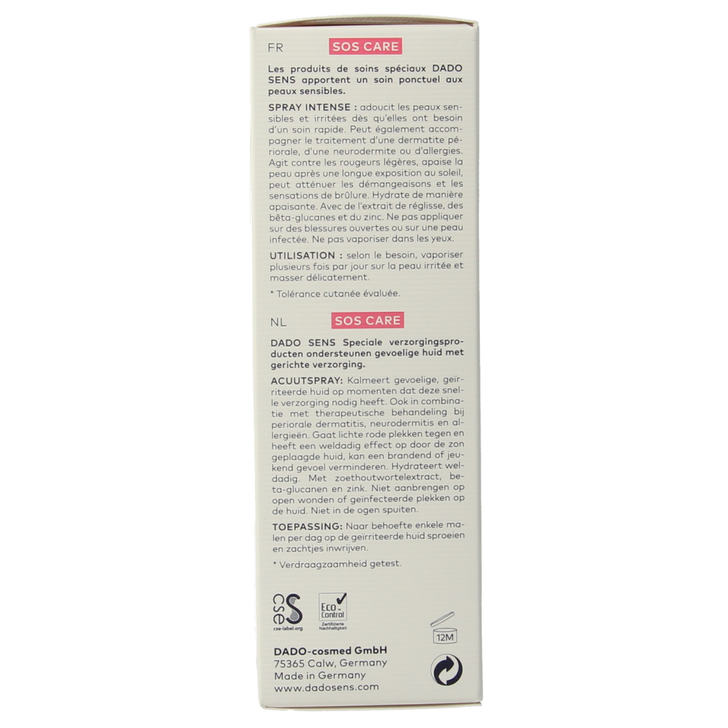 Dado Sens SOS care acute spray 50.00 Milliliter