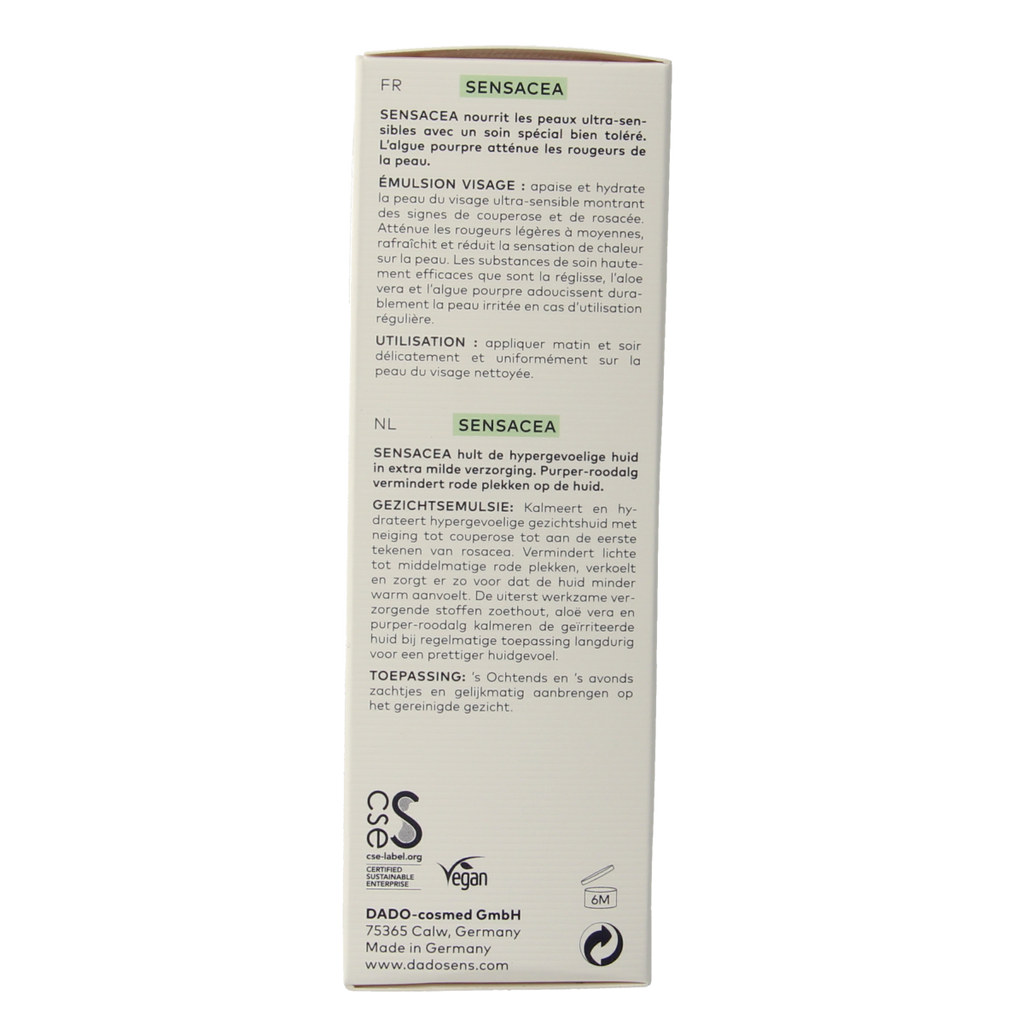 Dado Sens Sensacea face emulsion bio 50.00 Milliliter