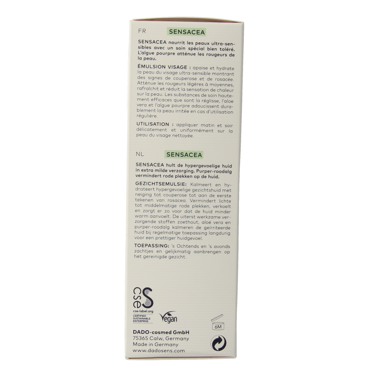 Dado Sens Sensacea face emulsion bio 50.00 Milliliter