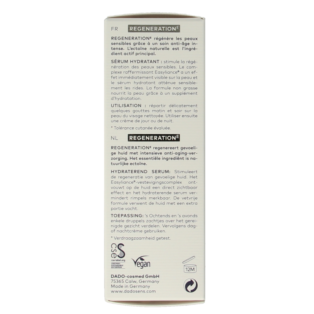 Dado Sens Regeneration E moisturising serum bio 20.00 Milliliter