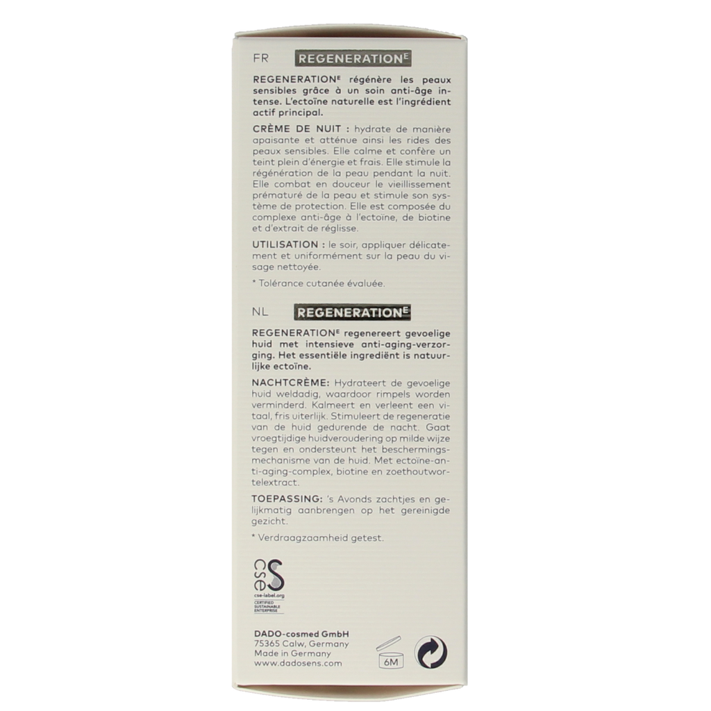 Dado Sens Regeneration E night cream 50.00 Milliliter