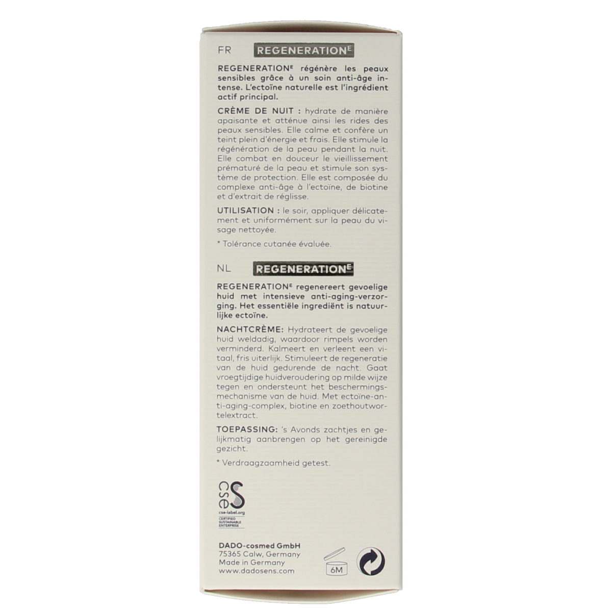 Dado Sens Regeneration E night cream 50.00 Milliliter
