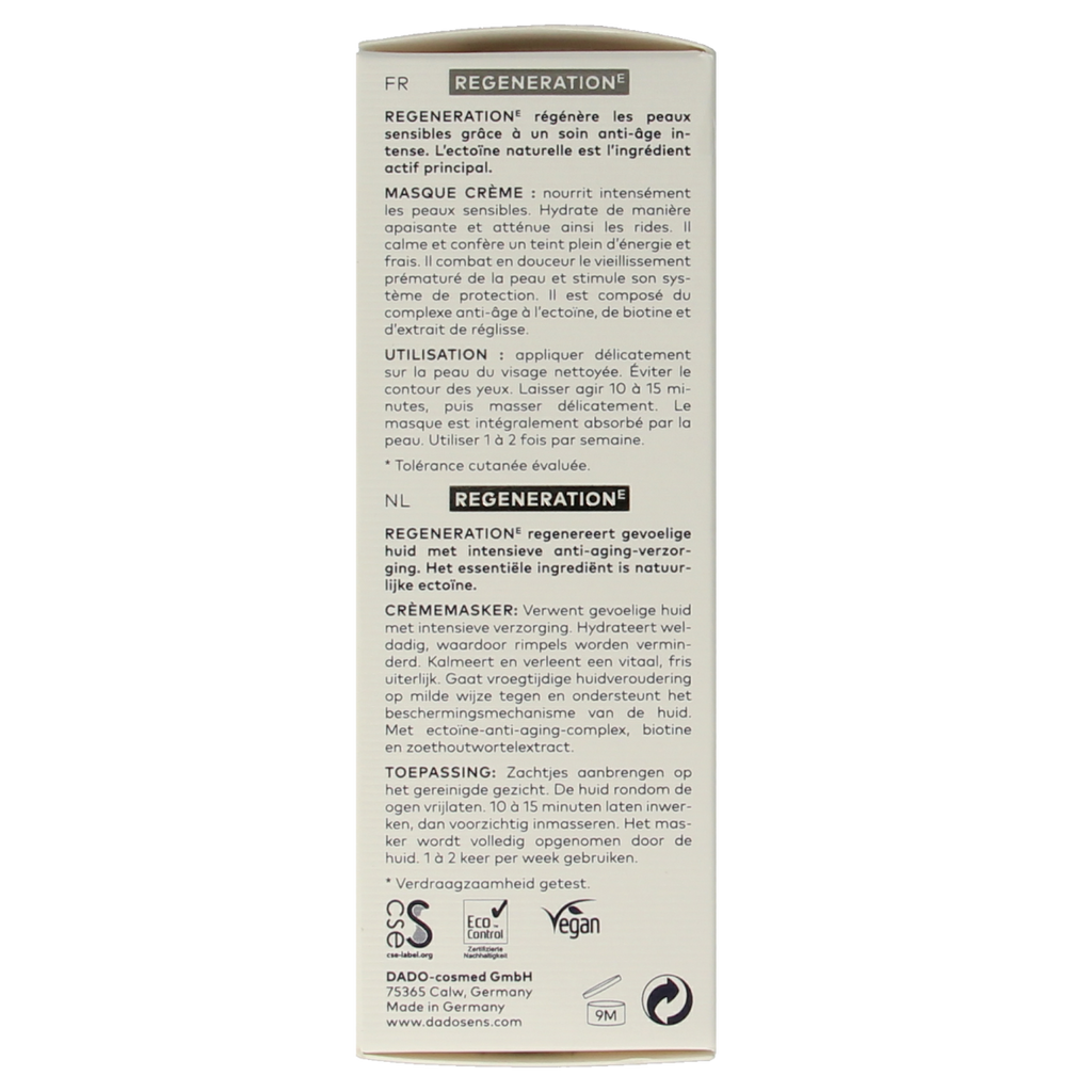 Dado Sens Regeneration E cream mask bio 50.00 Milliliter