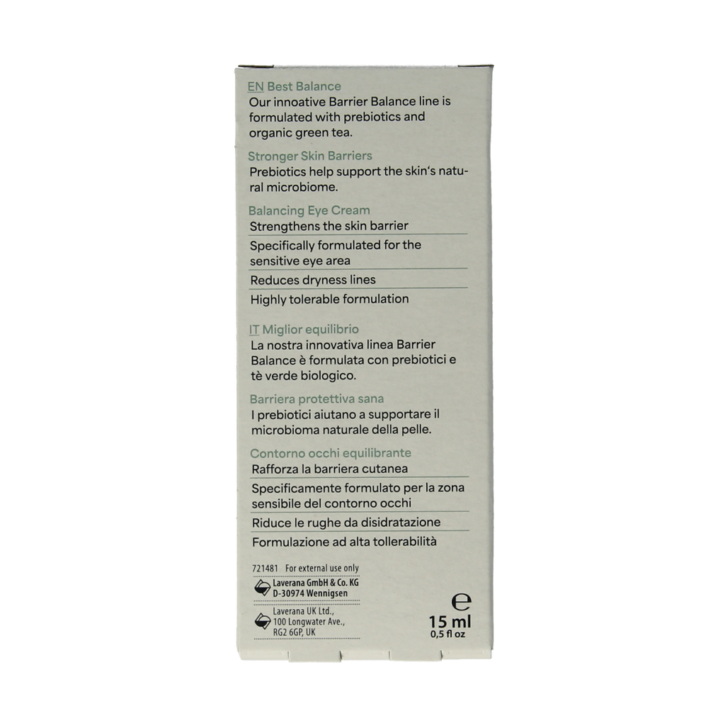 Lavera Barrier balance eye cream bio 15.00 Milliliter