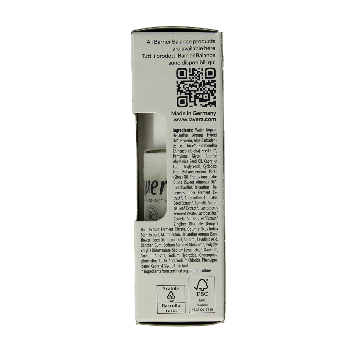 Lavera Barrier balance eye cream bio 15.00 Milliliter