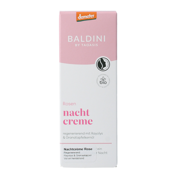 Baldini Nachtcreme rijk rose bio demeter 50.00 Milliliter